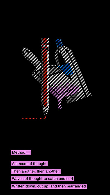 Freestyle Writing, Method, Style, Pink Rectangle, About John Waddington Art and a Four Step Stanza