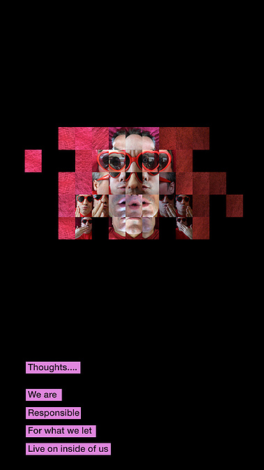 Kiss Photo Collage Pink Rectangle Art Portfolio John Waddington Artist Four Step Stanza Artwork