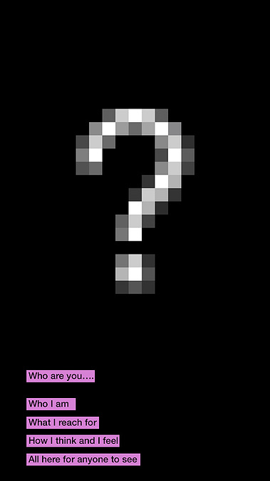 Question Mark, Who Are You, Pink Rectangle Art, About John Waddington, Artist, Four Step Stanza