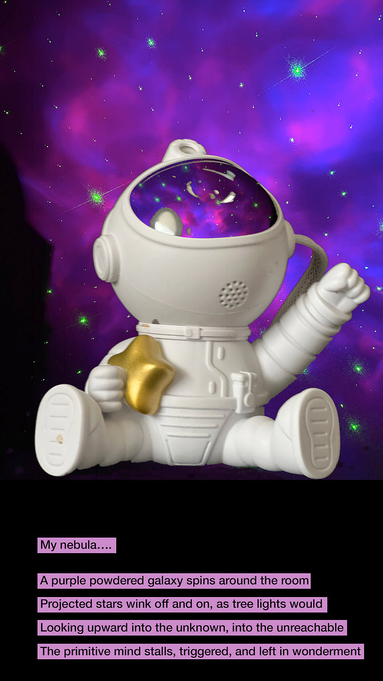 Projector, Galaxy, Nebula, Spaceman, Astronaut, Stanza, Stars. NOW