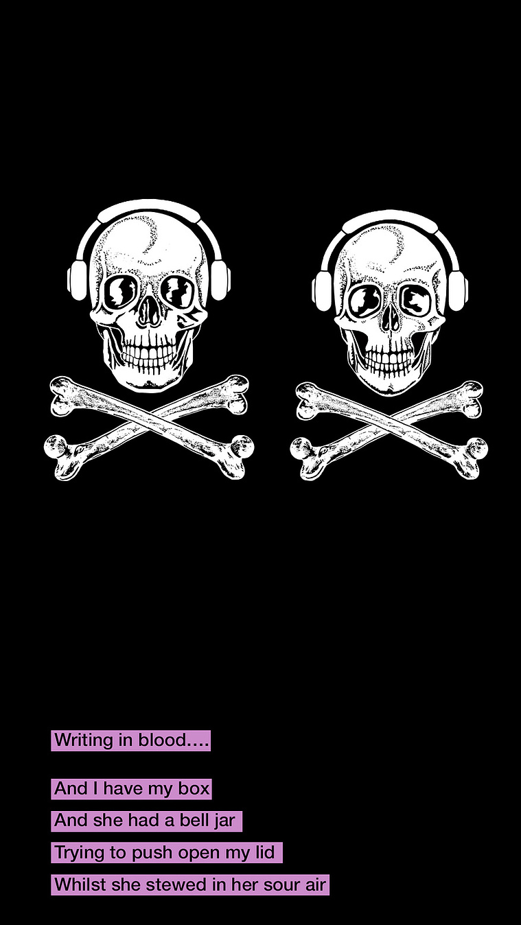 Skull male, Skull female, Memento mori, Sylvia Plath, Bell Jar