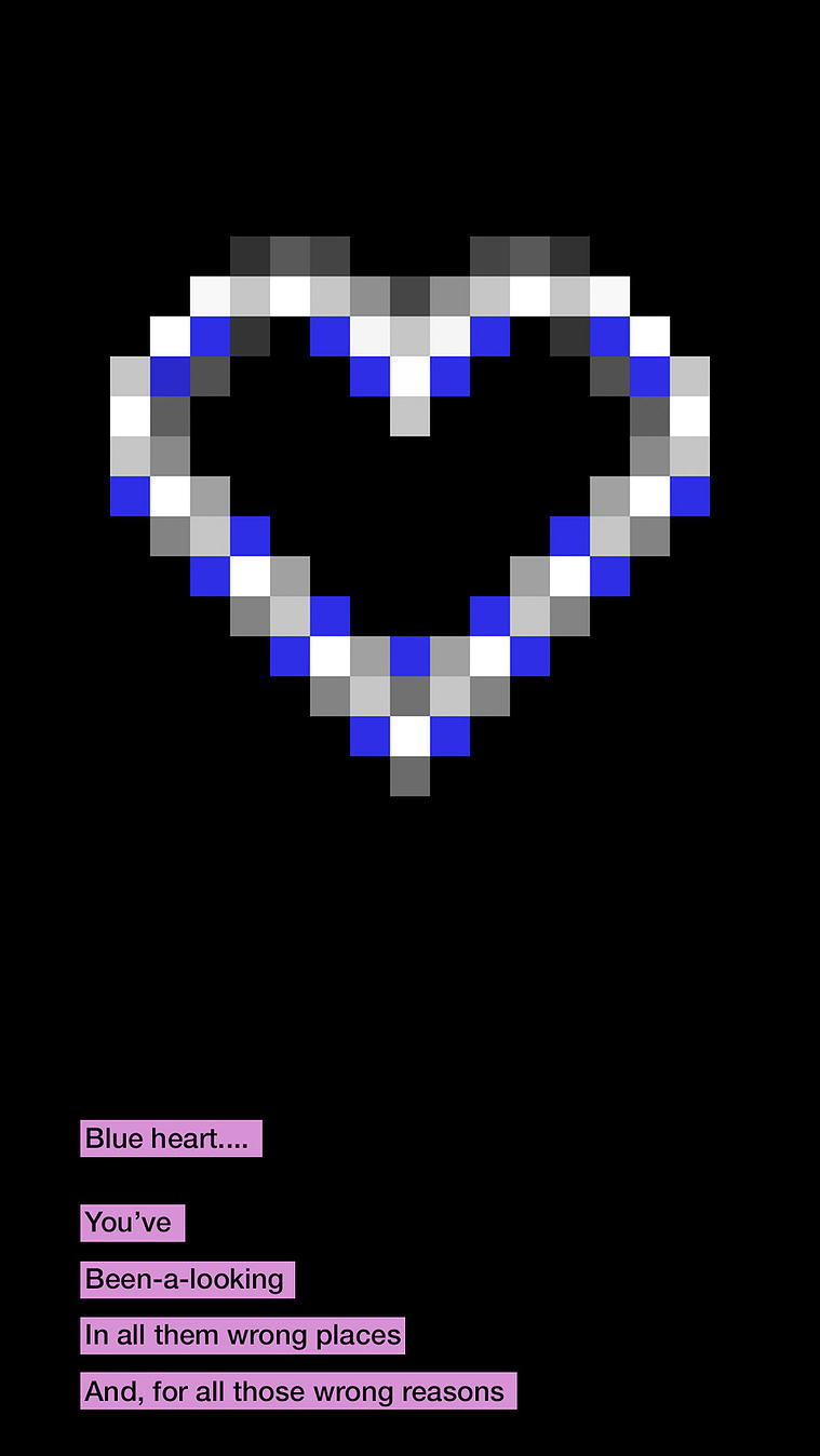 /blue heart, relationship. poetry