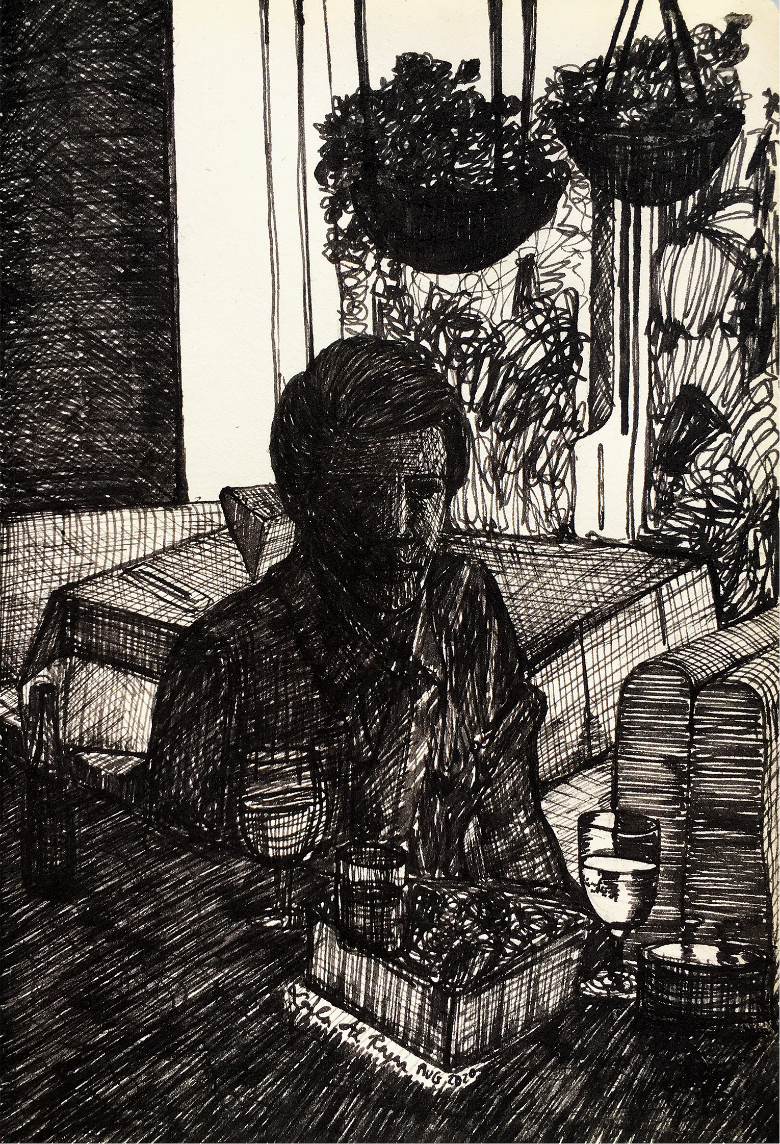 #artinthetimeofcorona #fineart #inkdrawing #contemporaryart #theportraitseries #laylaalrayes
