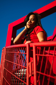 Portrait en rouge et bleu