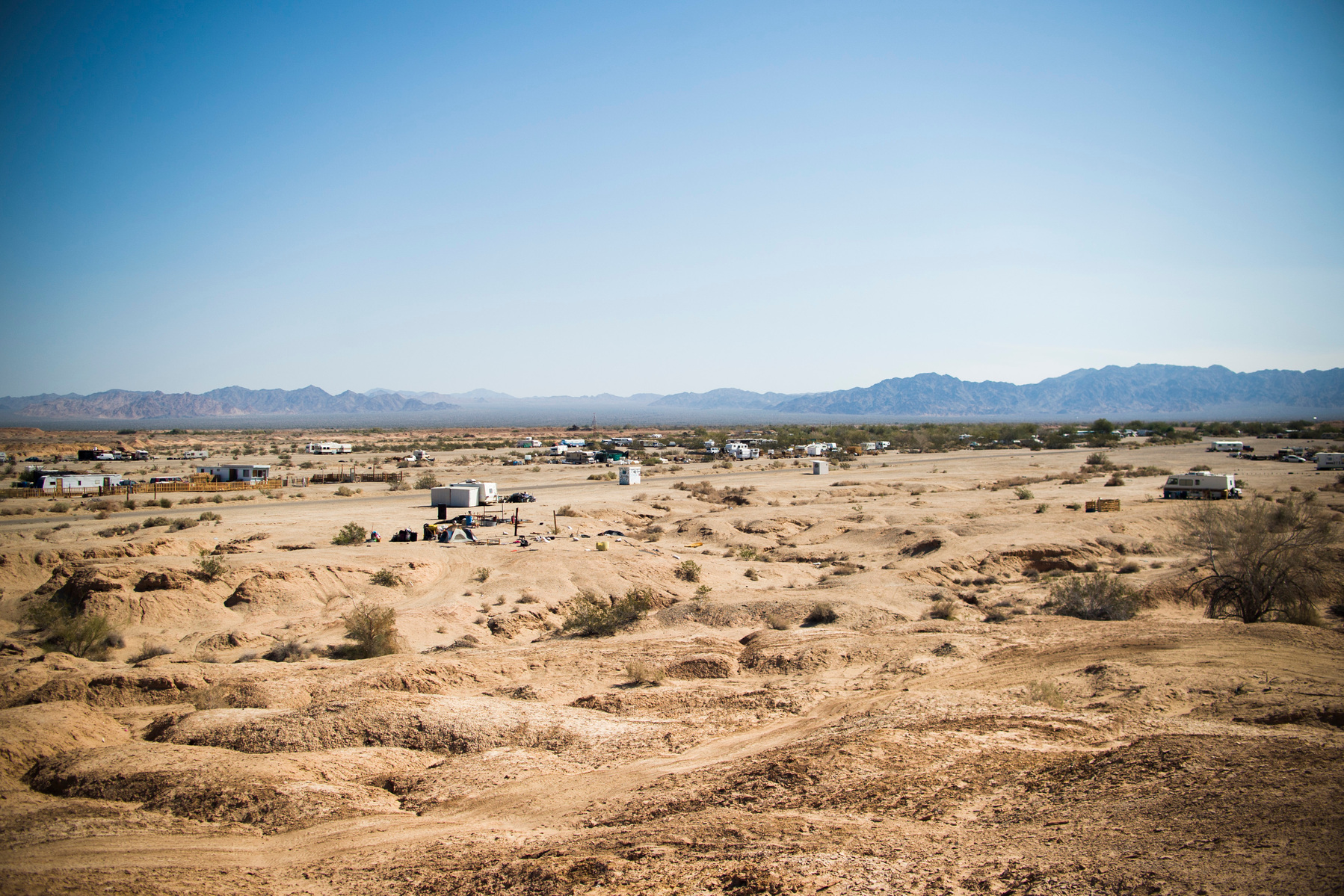 A view from the top of Salvation Mountain out towards the Slabs,