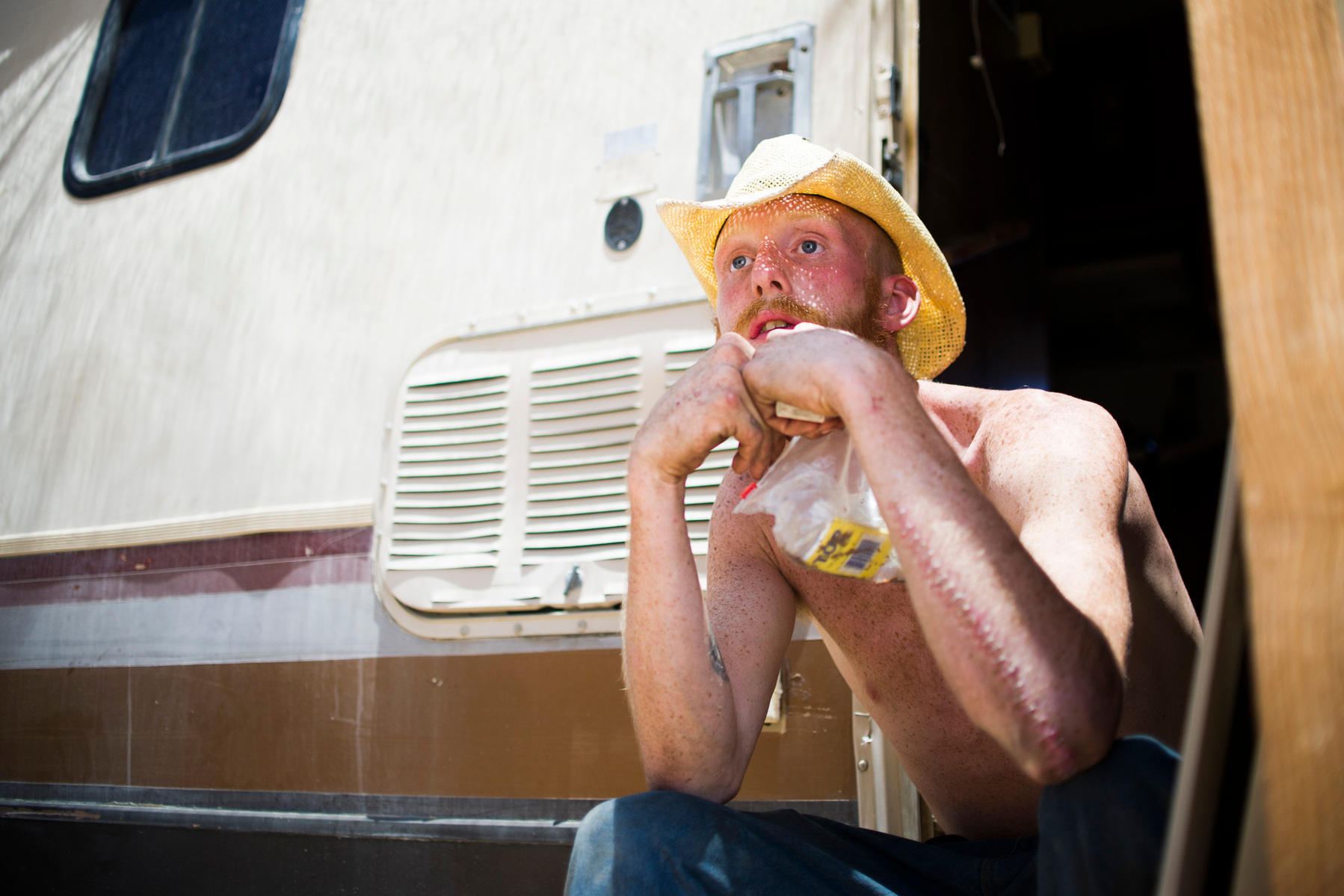 Jack is Maryanne's husband. He is originally from Chicago and moved to Slab City in the summer of 2014. Jack does not get along with Maryanne's parents. The scar on his arm is from Maryanne's father who attacked him with a lead pipe several weeks ago.