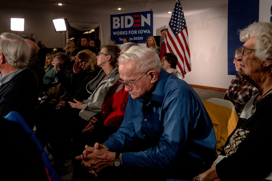 CLINTON, IOWA– JANUARY 28, 2020: NYTIOWA Joe Biden has a community event on Tuesday at Vista Grande a week before the Iowa Caucus.