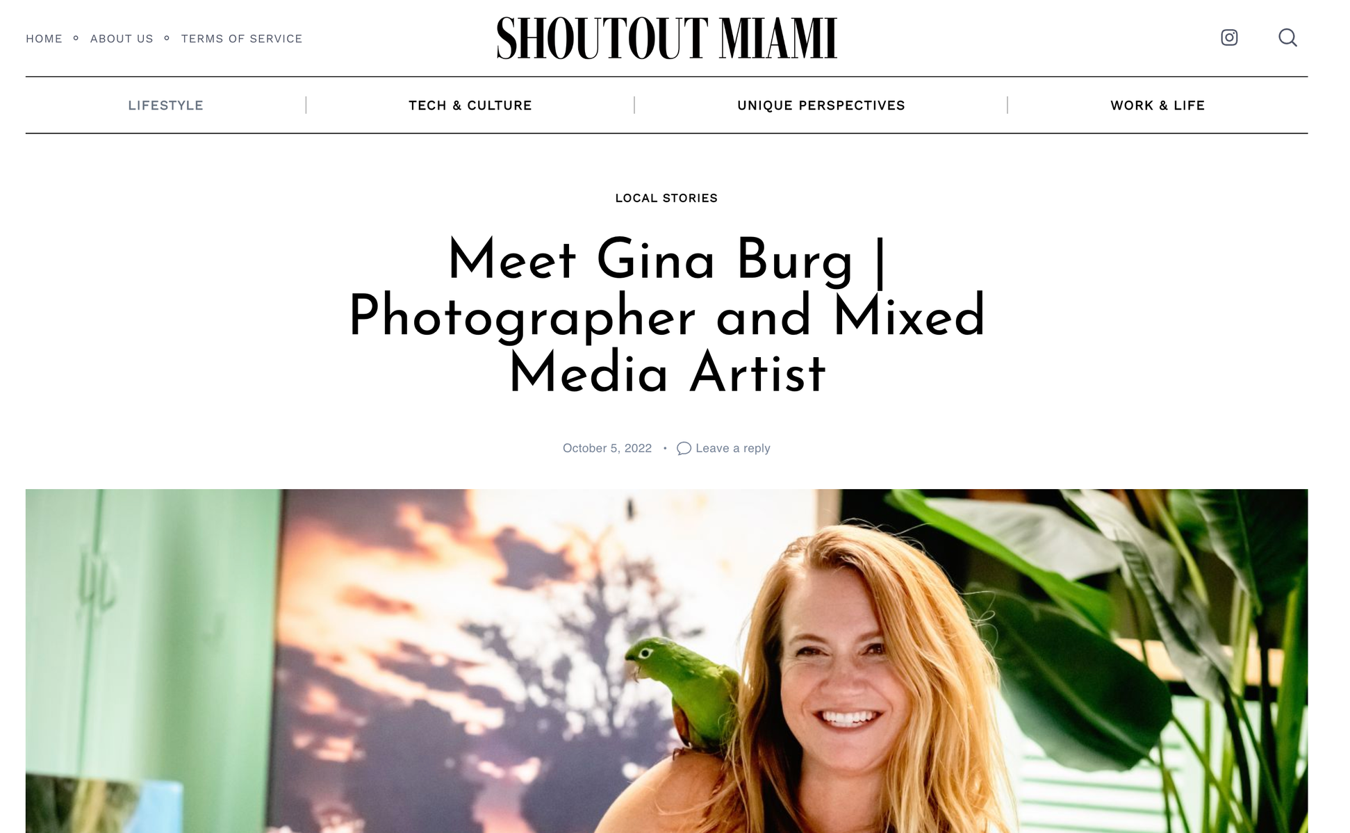 Cover image if my article on Shoutout Miami
