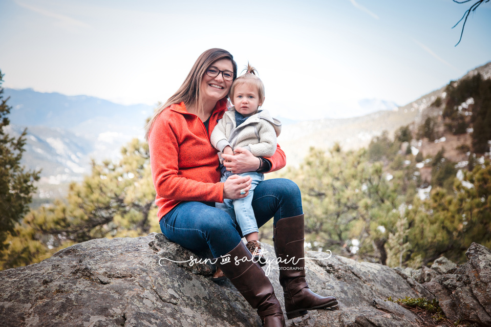 Family Portrait of Hillary and Addison in Evergreen, CO