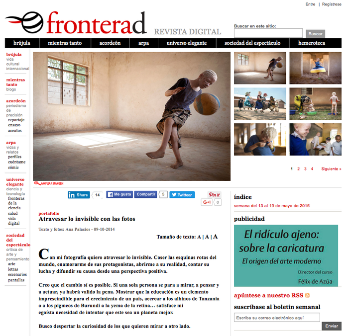 Ana Palacios Documentary Photographer. Tearsheet