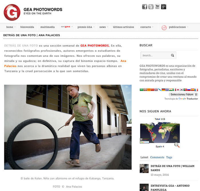 Ana Palacios Documentary Photographer. Tearsheet