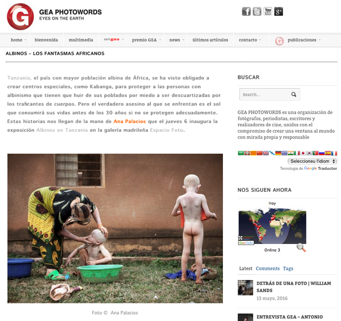 Ana Palacios Documentary Photographer. Tearsheet