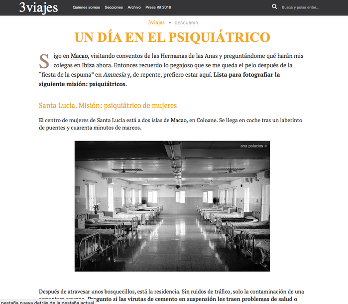 Ana Palacios Documentary Photographer. Tearsheet