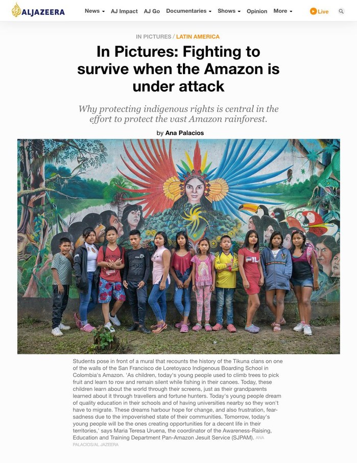 Ana Palacios Documentary Photographer "Amazonia". Tearsheet