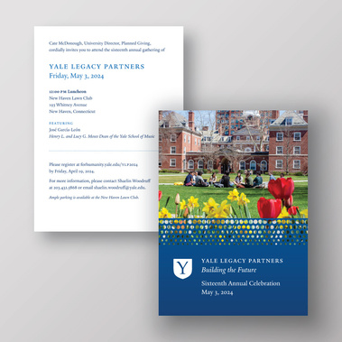 Yale Legacy Partners 2024 invitation