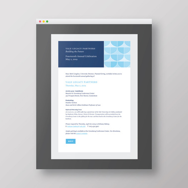 Yale Legacy Partners 2019 electronic invitation