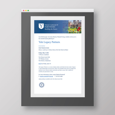 Yale Legacy Partners 2024 electronic invitation