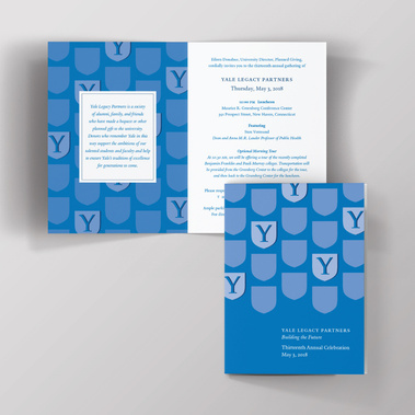 Yale Legacy Partners 2018 bi-fold invitation