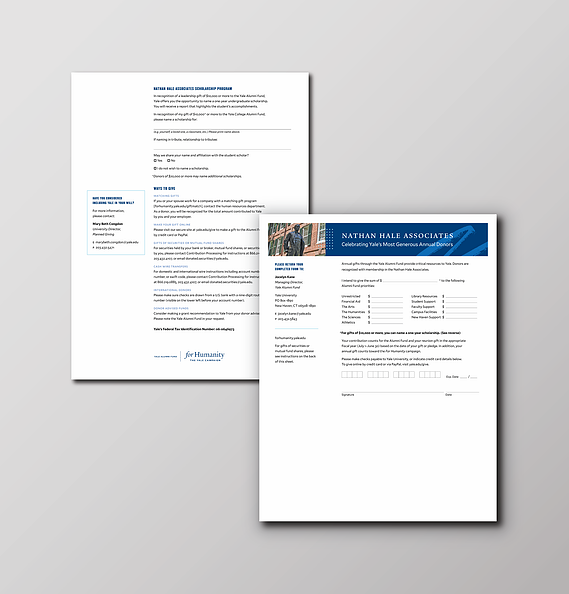 Nathan Hale Associate gift intention form