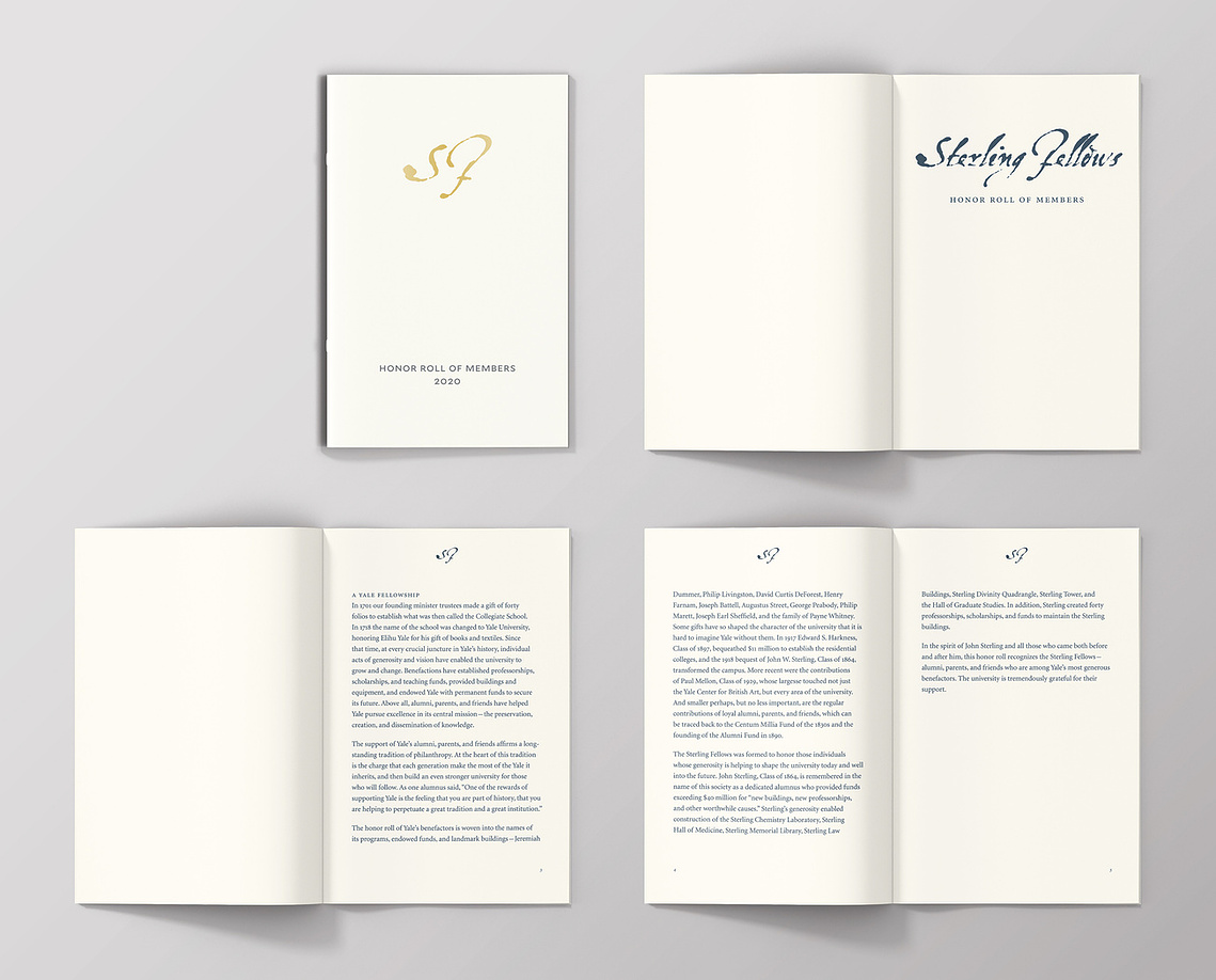 Sterling Fellows 2020 honor roll booklet