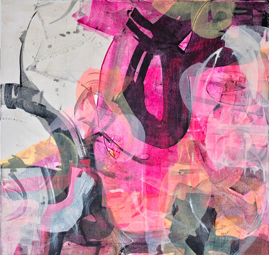 « Le rose s’impose » est une toile abstraite réalisée de façon automatique par l’artiste professionnelle Christine Girard. Rose fluo et noir chaud. Unique, force et énergique. Toile grand format. 