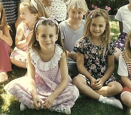Jenn & I at a backyard birthday party in Kindergarten.