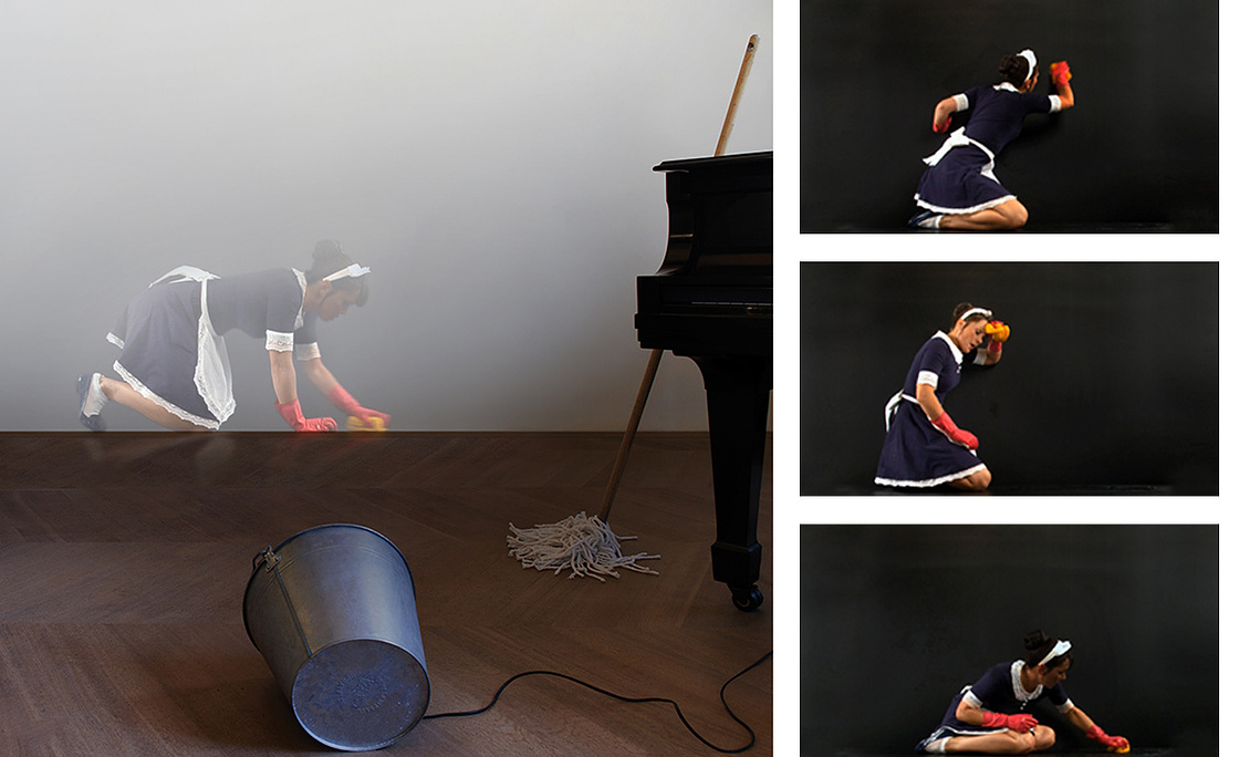 Mary Sue, art, video, installation, bucket, mop, maid, Washer, themarysueproject
