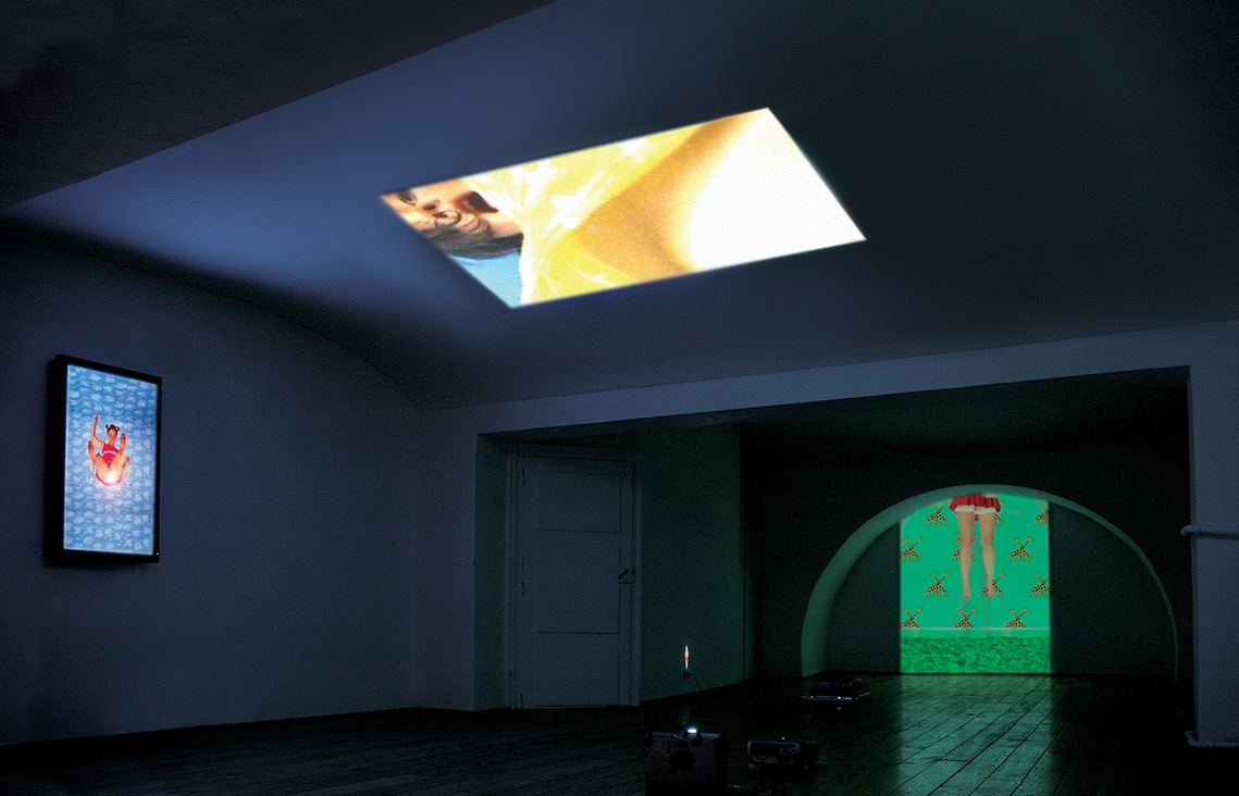 view of the solo exhibition. Mary Sue video's at Noire Contemporary Art Gallery, Torino, Italy