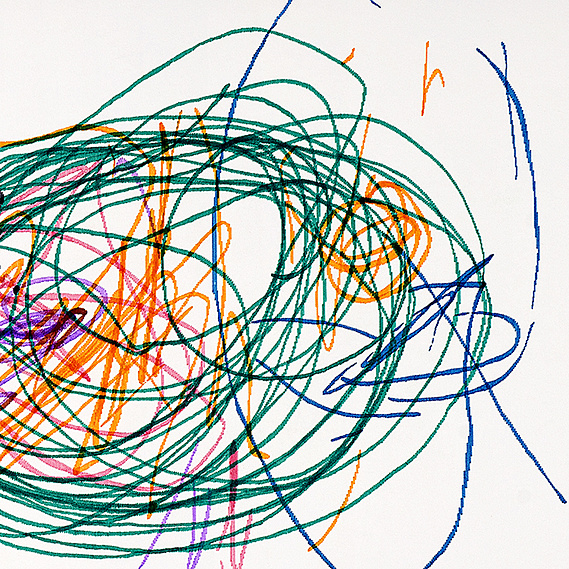 Mary Sue contemporary artist practicing drawing detail on paper color marker scribble childhood versus adulthood themarysueproject