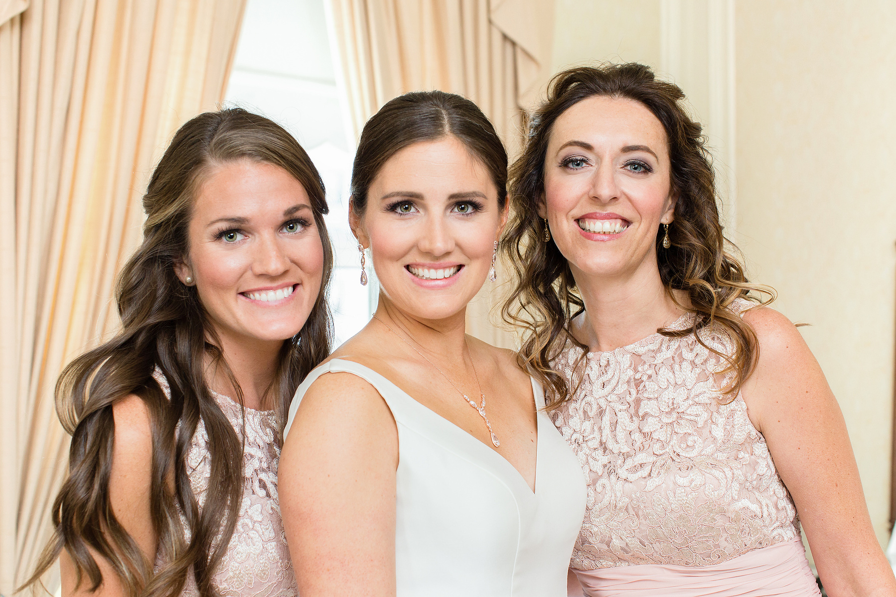 Bride and bridesmaids at the Amway Grand Hotel in downtown Grand, Rapids