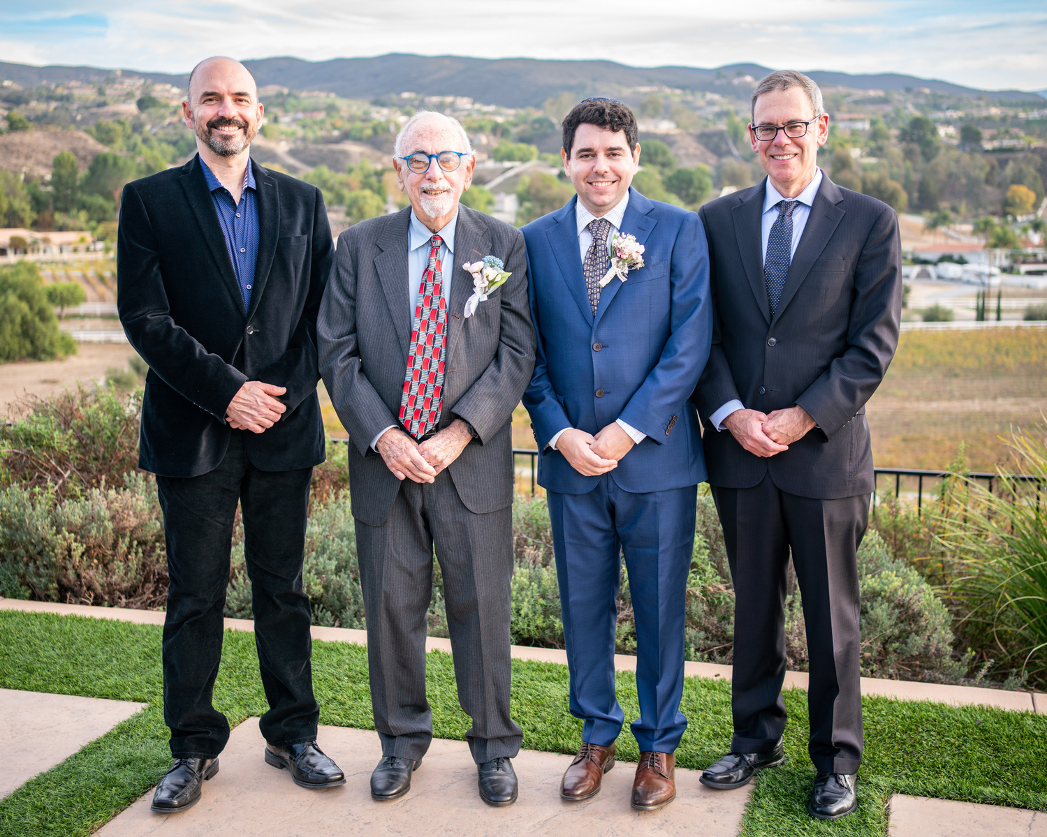 jewish groom with his brothers and father temecula california wine country wedding