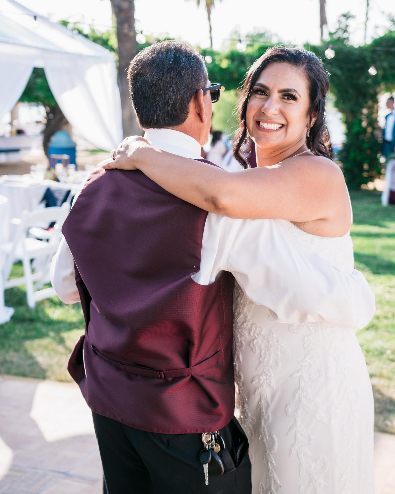 father/daughter dance laughing happy smiling bride