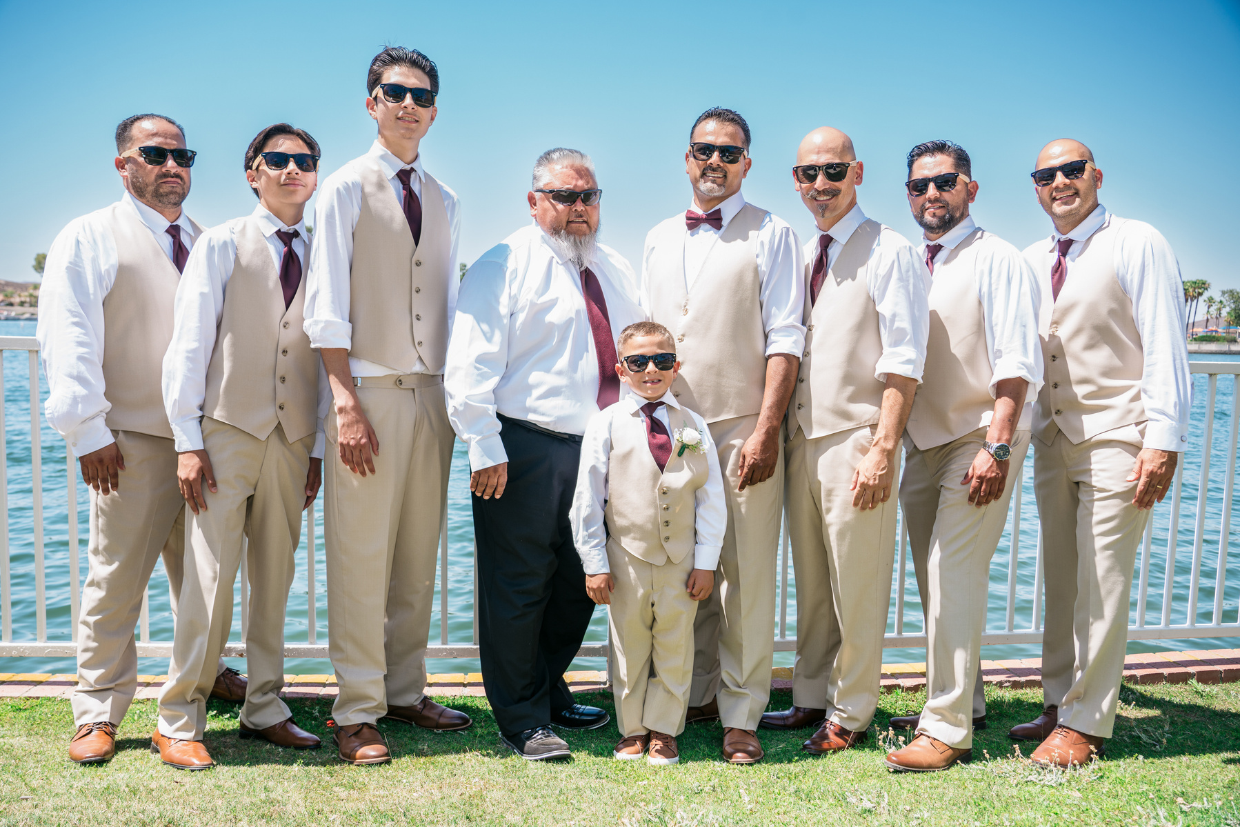 family formal portrait of groomsmen canyon lake california