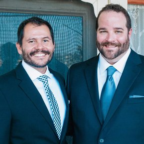 LGBTQ gay wedding portrait at backyard wedding in los angeles california