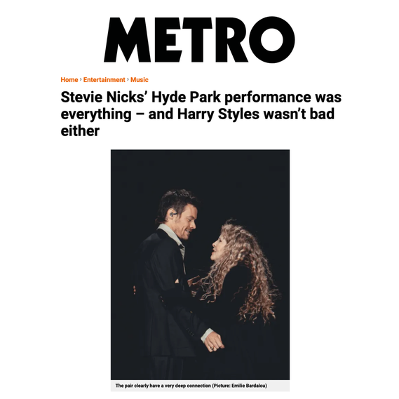Stevie Nicks Harry Styles Metro UK Emilie Bardalou music photographer BST Hyde Park
