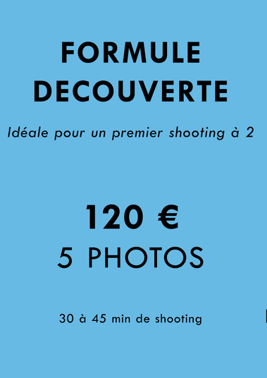 Présentation de la formule Découverte séance photo en couple : séance photo de 30 minutes, 5 photos retouchées, 120 € – Ines Pochelu, photographe à Toulouse