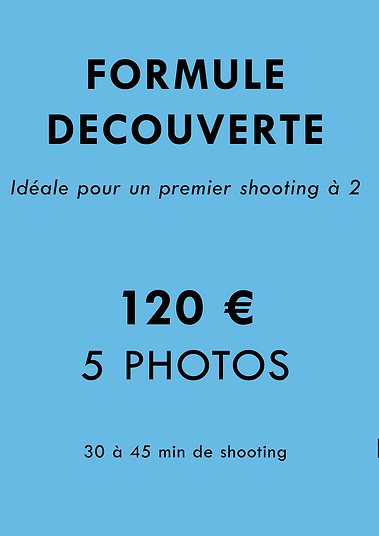 Présentation de la formule Découverte séance photo en couple : séance photo de 30 minutes, 5 photos retouchées, 120 € – Ines Pochelu, photographe à Toulouse