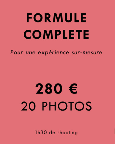 Présentation de la formule Complète : séance photo d'1 heure 30, 20 photos retouchées, 280 € – Ines Pochelu, photographe à Toulouse