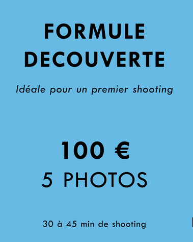Présentation de la formule Découverte : séance photo de 30 minutes, 5 photos retouchées, 100 € – Ines Pochelu, photographe à Toulouse