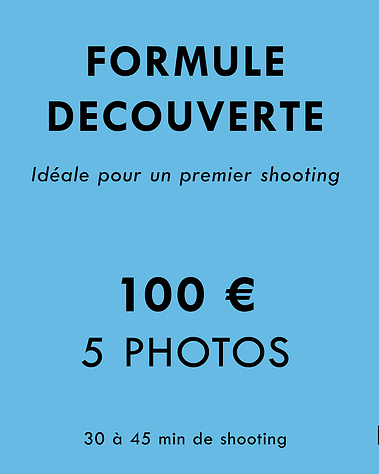 Présentation de la formule Découverte : séance photo de 30 minutes, 5 photos retouchées, 100 € – Ines Pochelu, photographe à Toulouse