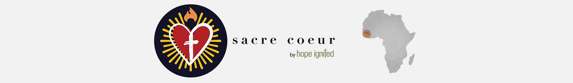 Sacré Coeur Pediatric Center and Hope Ignited logo highlighting its medical mission in Guinea, West Africa.