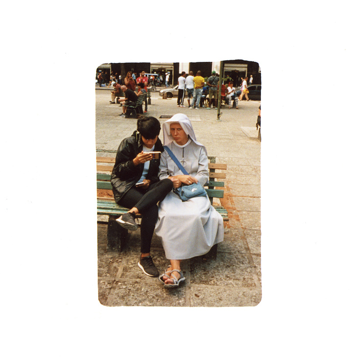 Nun in public park in Havana