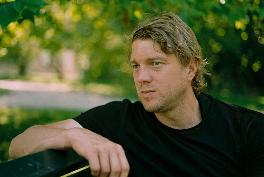 Blonde Man with Green Eyes Analog Portrait 