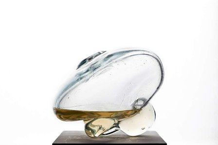 glass artwork on white background