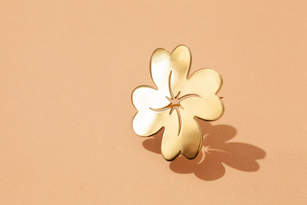 gold clover brooch