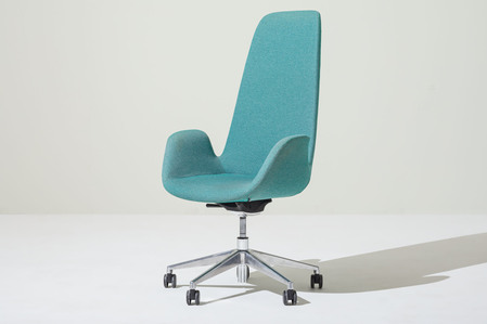 green office chair on plain background