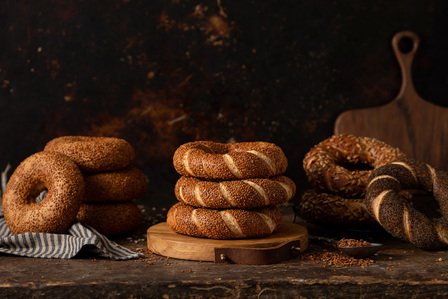 simit yemek fotoğraf çekimi