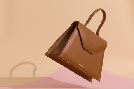 brown leather women handbag