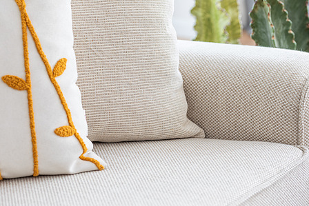 detail sofa texture and pillows
