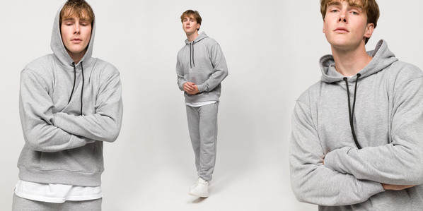 model fashion lookbook plain background, photostudio